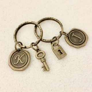 Image for Lock and key keychain couples gift