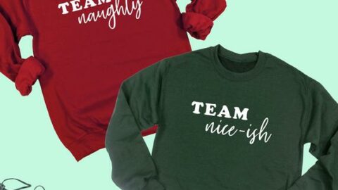 Image for Team Naughty & Team Nice-ish Couples Sweatshirt 