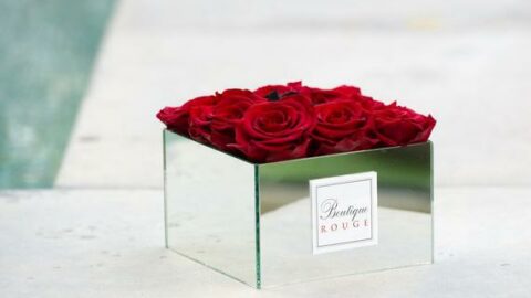 Image for Square Mirror Vase Roses in a box Eternal Roses