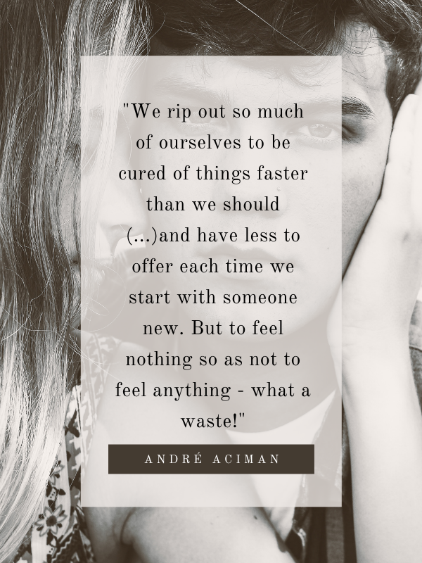 We rip out so much of ourselves to be cured of things faster than we should