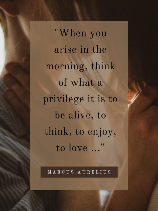 When you arise in the morning, think of what a privilege it is to be alive, to think, to enjoy, to love ...