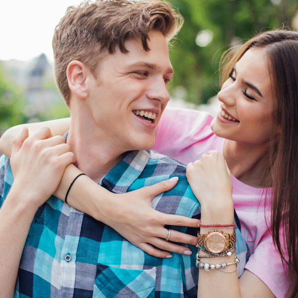 boyfriend and girlfriend togther laughing