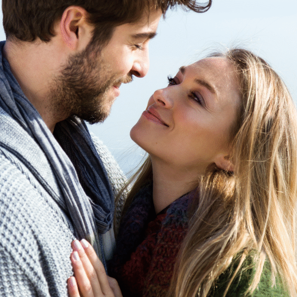 woman looking at her man with love