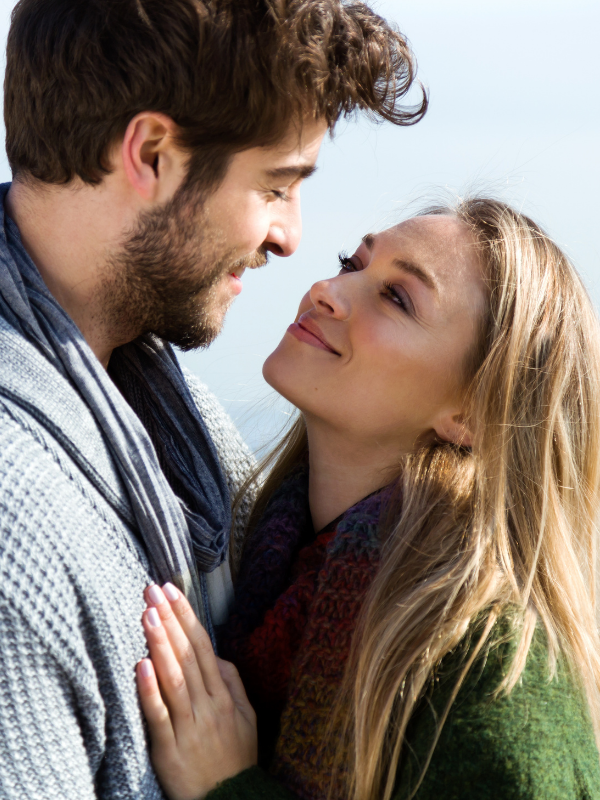 woman looking at her man with love