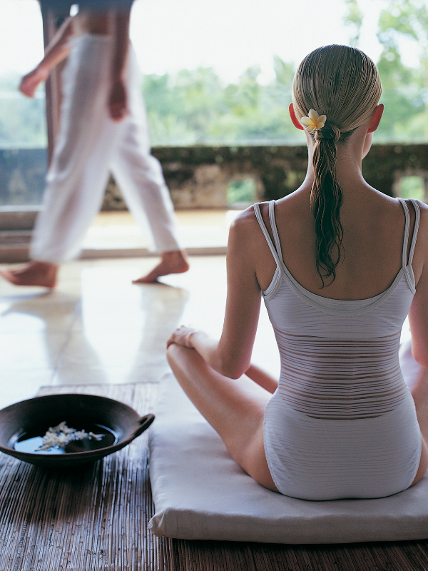 woman doing yoga