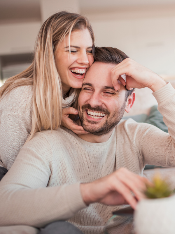 couple having fun at home