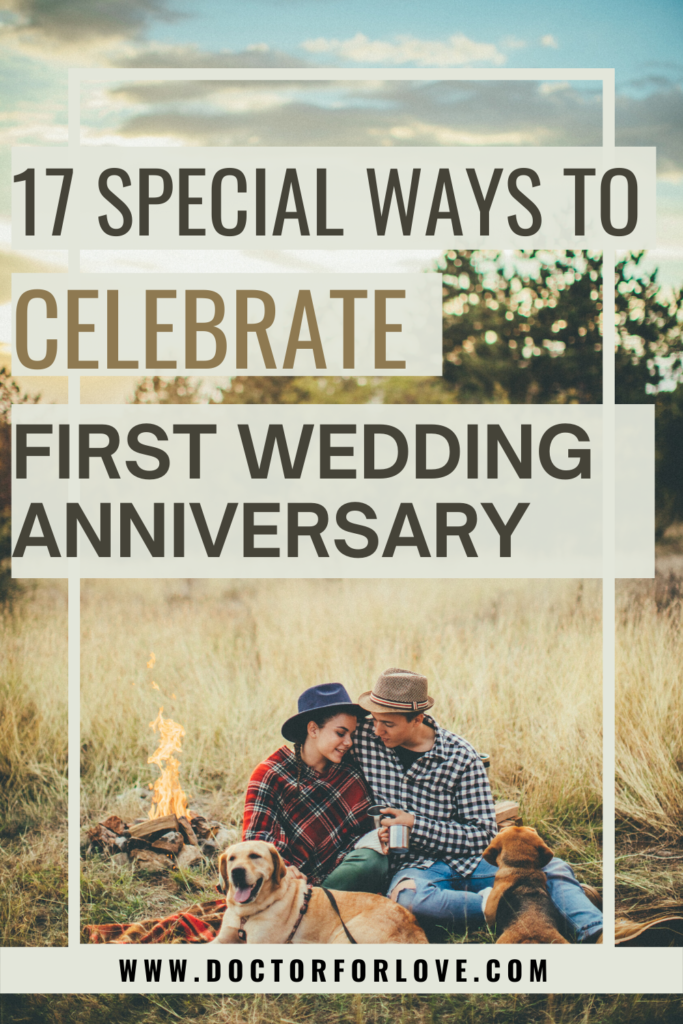 ways to celebrate first wedding anniversary pin image
