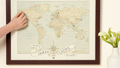Image for Personalized Anniversary Pushpin World Map