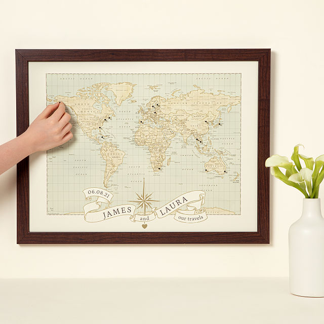 Image for Personalized Anniversary Pushpin World Map