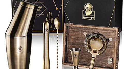 Image for LiquorKnight Premium Boston Cocktail Shaker Set | Deluxe Gift Case
