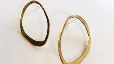 Image for Imperfect Oval Earrings | Etsy