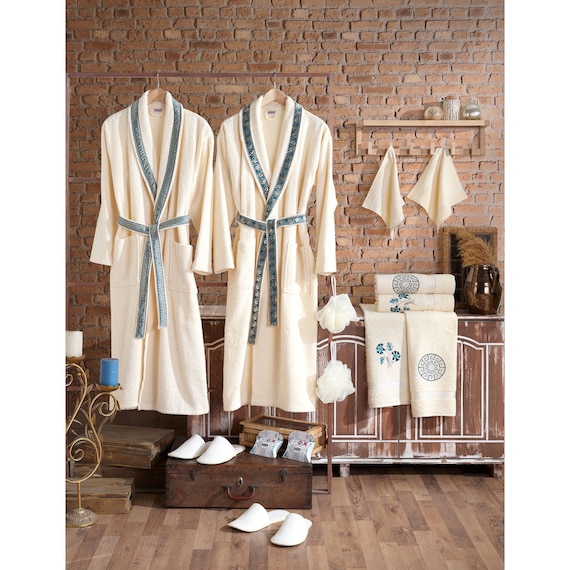 Image for Family Bathrobe Set 16 Pieces I Turkish Bathrobe