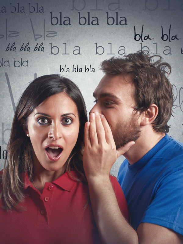 man gossiping