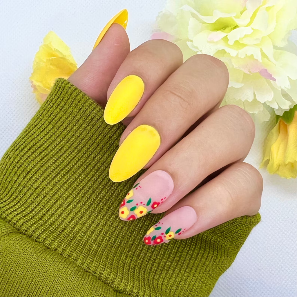 neon yellow nails