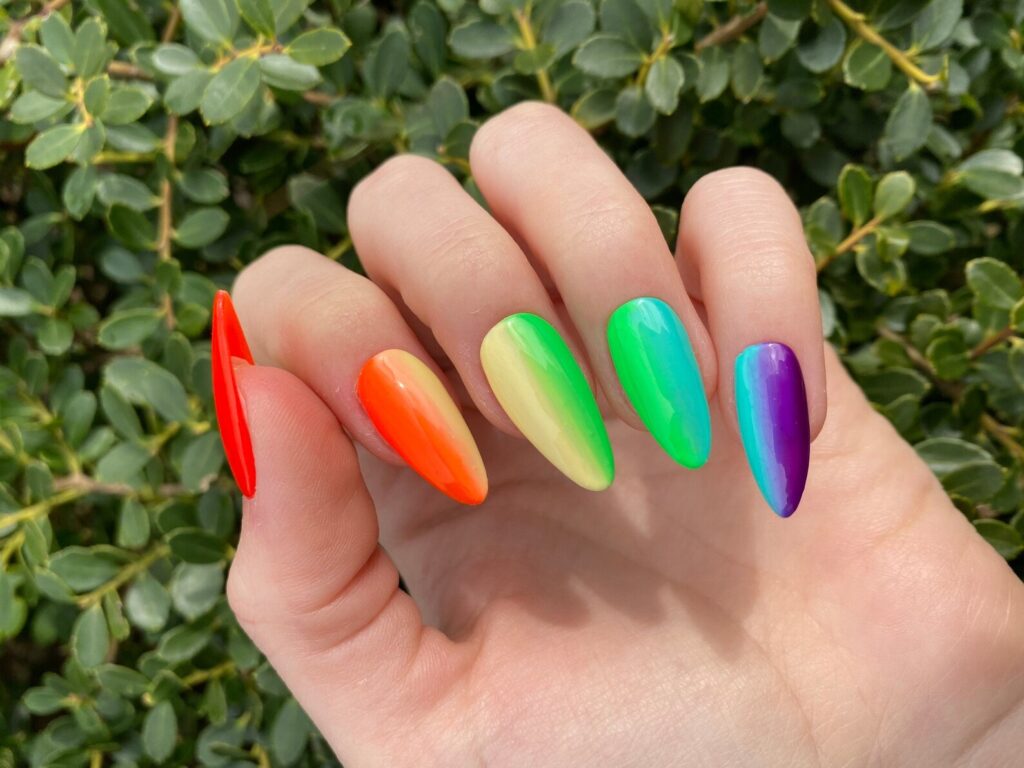 summer rainbow nails