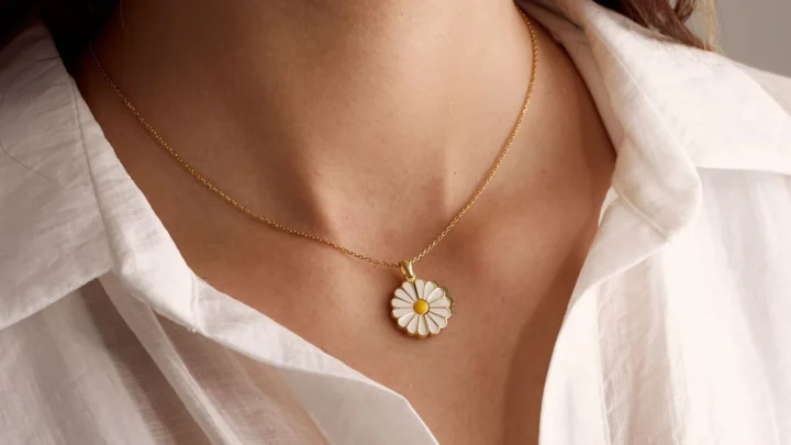 Image for Personalized Hidden Name Daisy Necklace