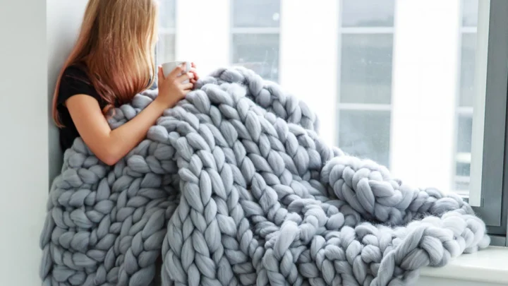 Image for Chunky Knit Blanket Throw